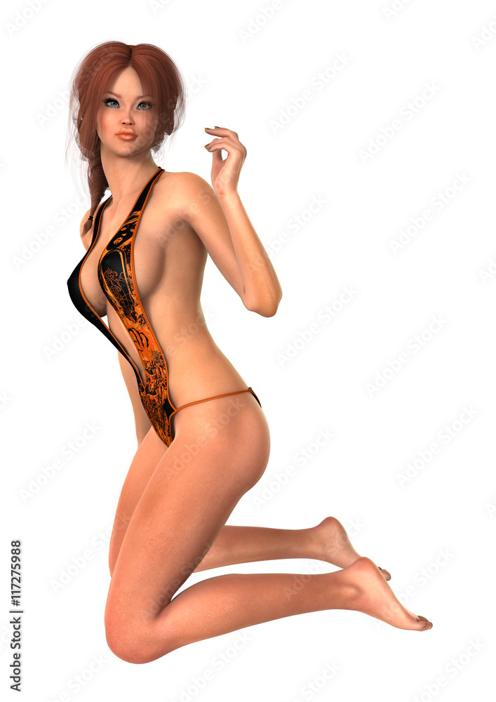 Fototapeta premium 3D Rendering Sunbathing