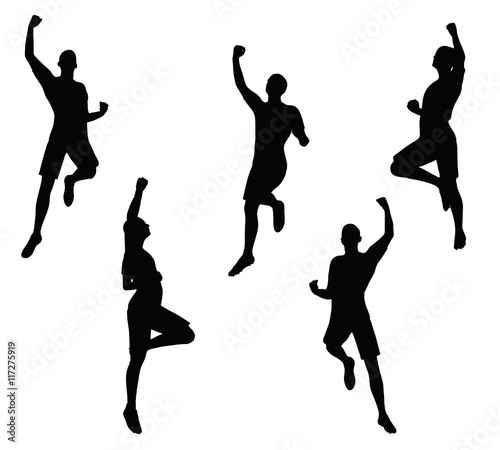soccer player silhouette in black