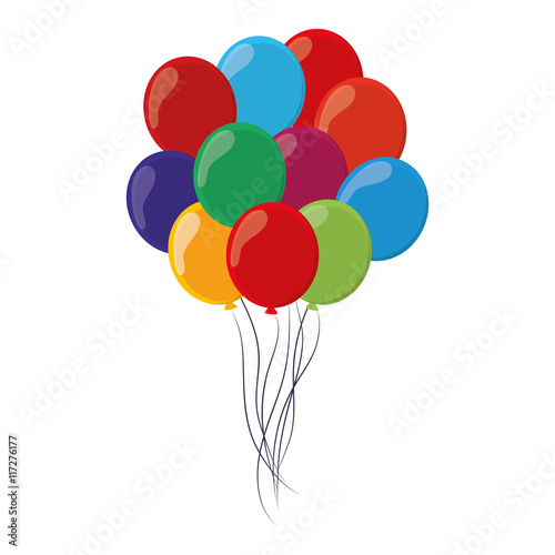 flat design colorful balloons icon vector illustration