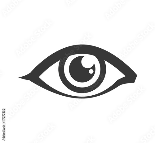 View and look concept represented by female eye icon. Isolated and flat illustration