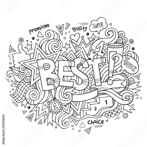 Best hand lettering and doodles elements background