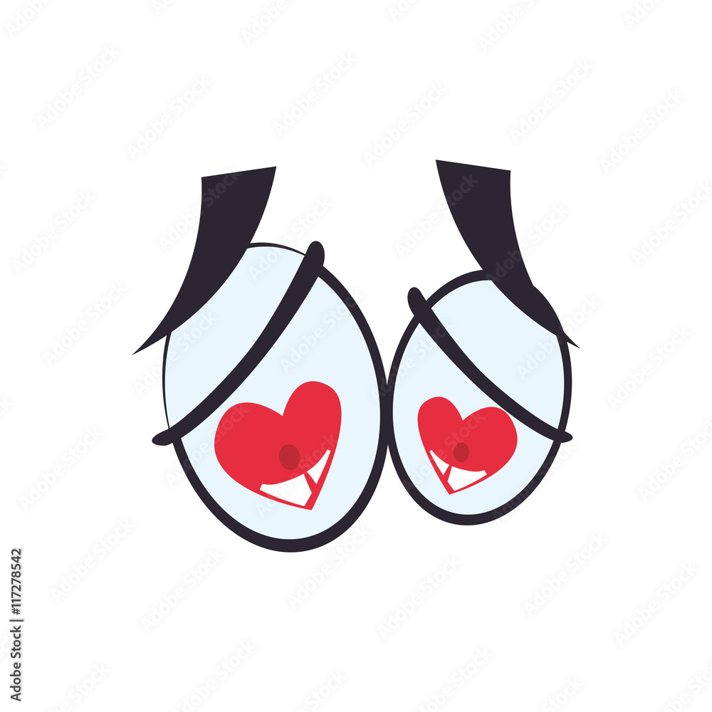 View look expression concept represented by love cartoon eye icon. Isolated and flat illustration View look expression concept represented by love cartoon eye icon. Isolated and flat illustration