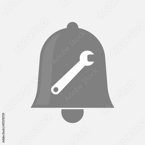 Isolated bell icon with a spanner