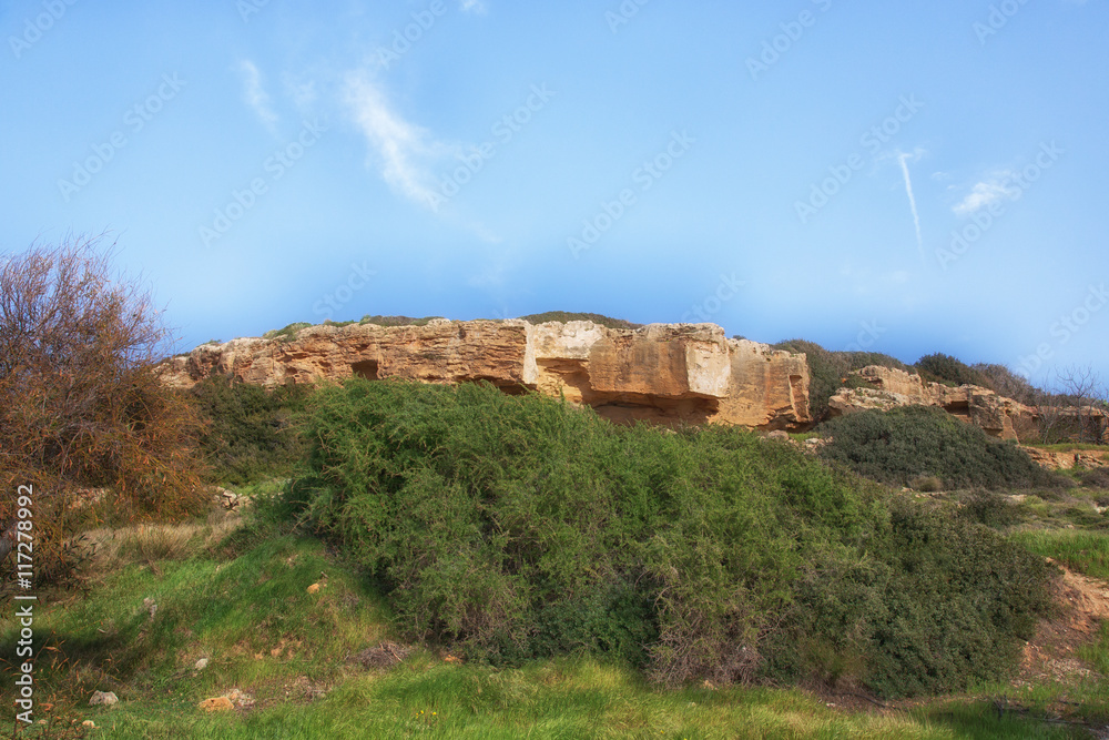 Ancient ruins in the Archaeological Park of Paphos, Cyprus