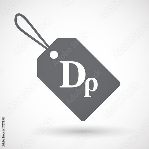 Isolated label with a drachma currency sign