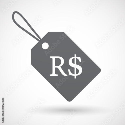 Isolated label with a brazillian real currency sign