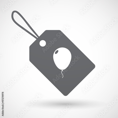 Isolated label with a balloon