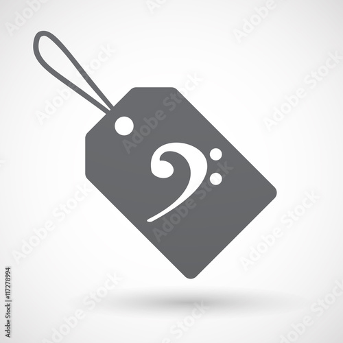 Isolated label with an F clef