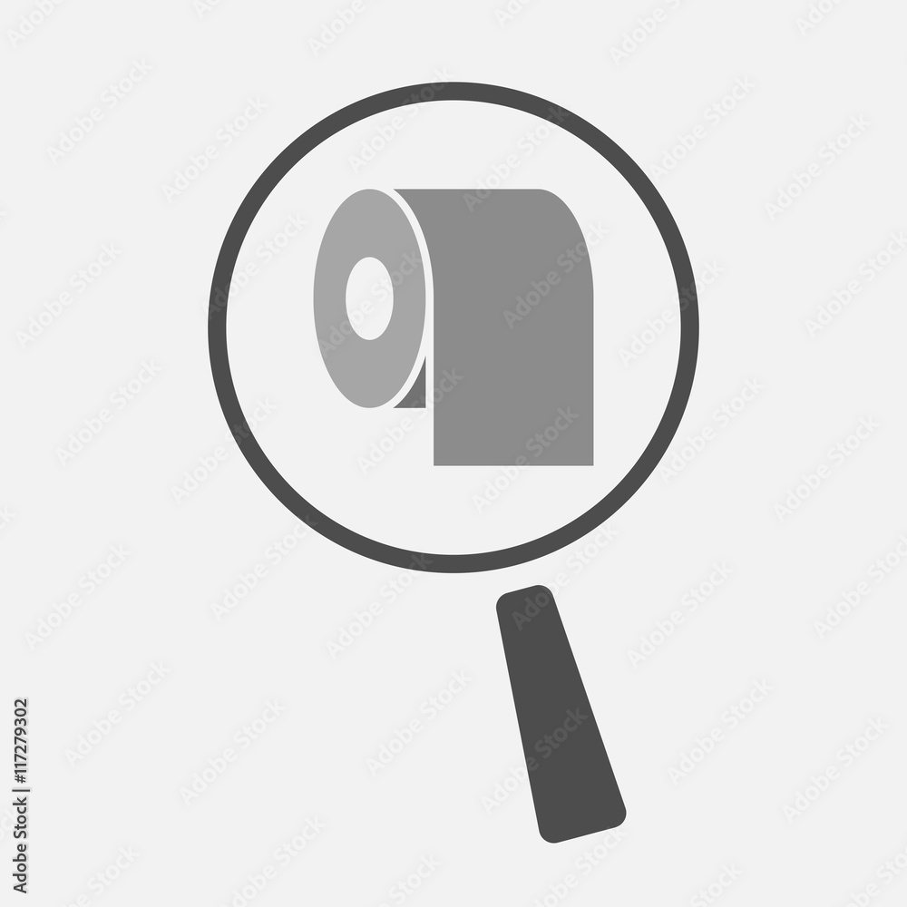 Isolated magnifier icon with a hand offering Isolated magnifier icon with a hand offering
