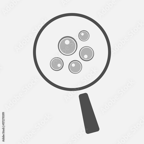 Isolated magnifier icon with a hand offering