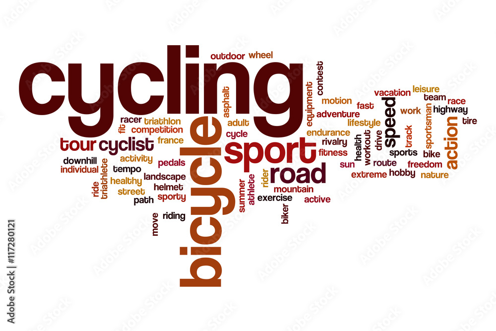 Fototapeta premium Cycling word cloud concept