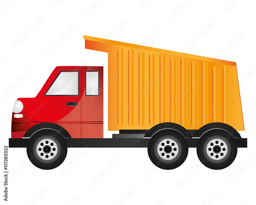 flat design cargo truck icon vector illustraiton