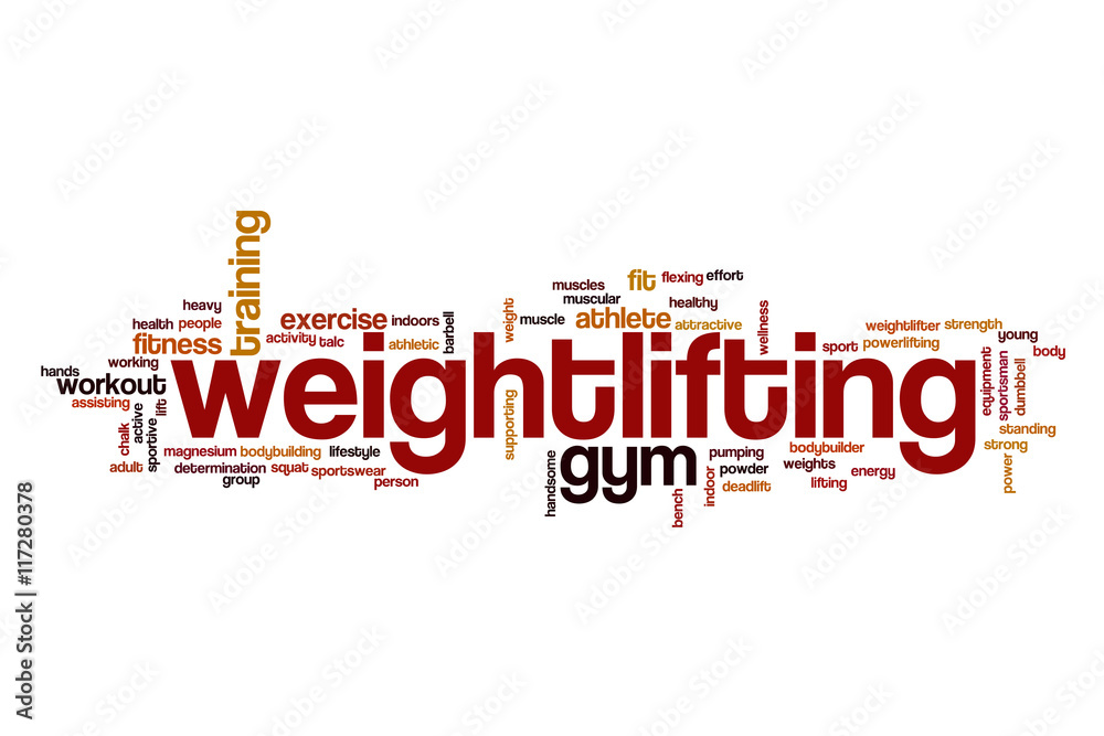 Weightlifting word cloud concept
