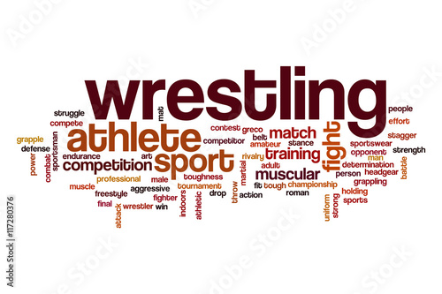 Wrestling word cloud concept