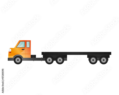 flat design cargo truck icon vector illustraiton