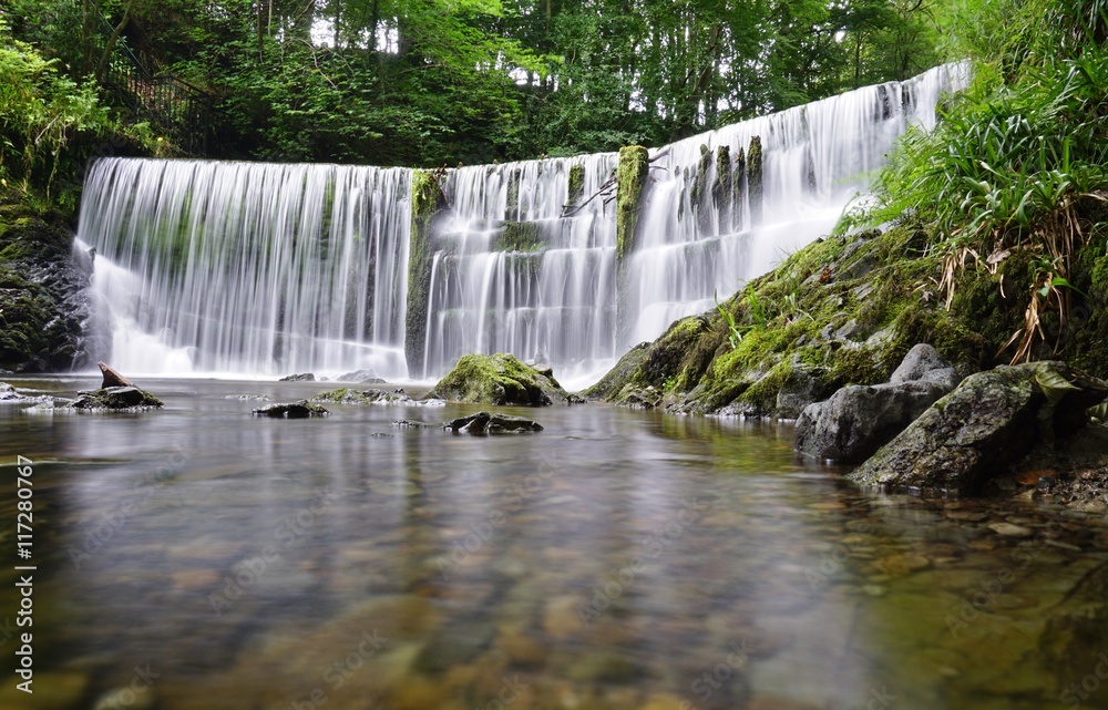 Fototapeta premium The Stock Ghyll Force waterfall in Ambleside, Cumbria, England