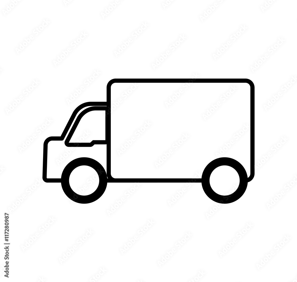truck delivery shipping silhouette icon. Isolated and flat illustration. Vector graphic truck delivery shipping silhouette icon. Isolated and flat illustration. Vector graphic