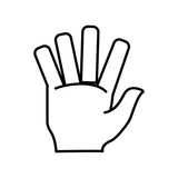 hand finger gesture palm silhouette icon. Isolated and flat illustration. Vector graphic