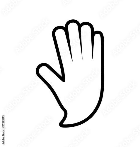 hand finger gesture palm silhouette icon. Isolated and flat illustration. Vector graphic