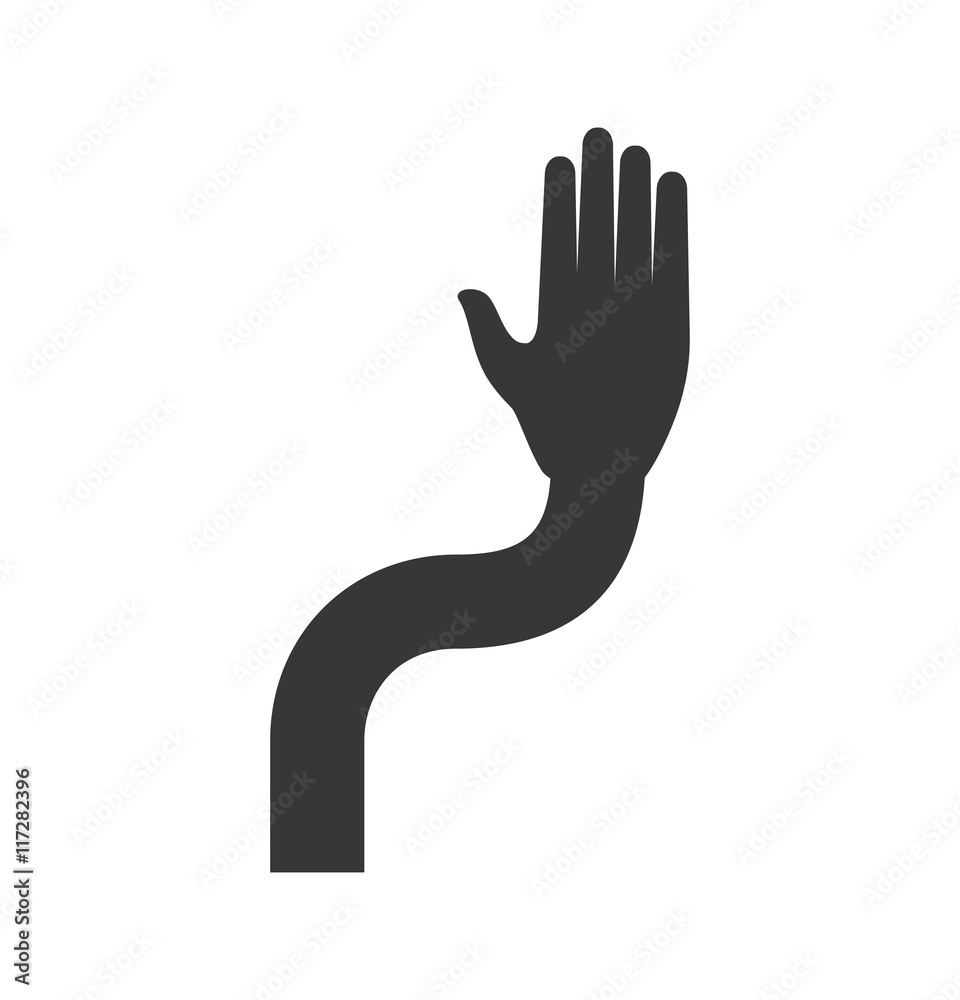 hand finger gesture palm silhouette icon. Isolated and flat illustration. Vector graphic