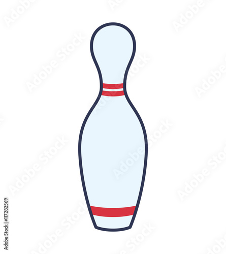 Bowling pin sport game hobby icon. Isolated and flat illustration. Vector graphic