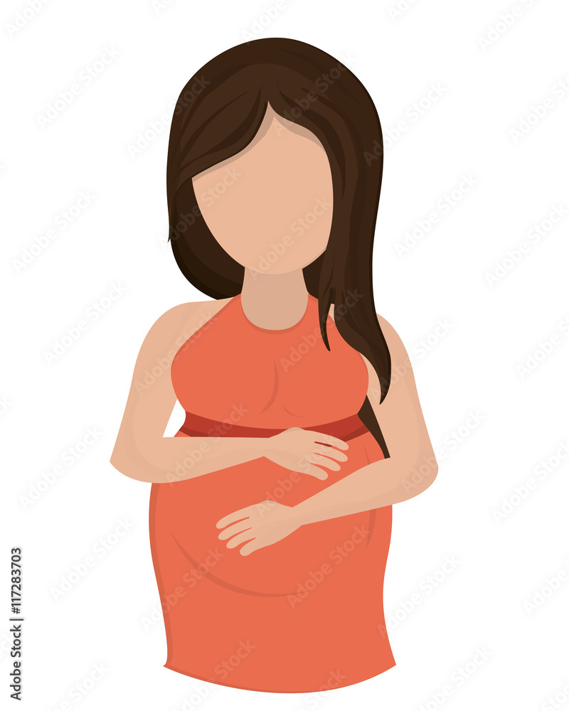 flat design pregnant woman icon vector illustration flat design pregnant woman icon vector illustration