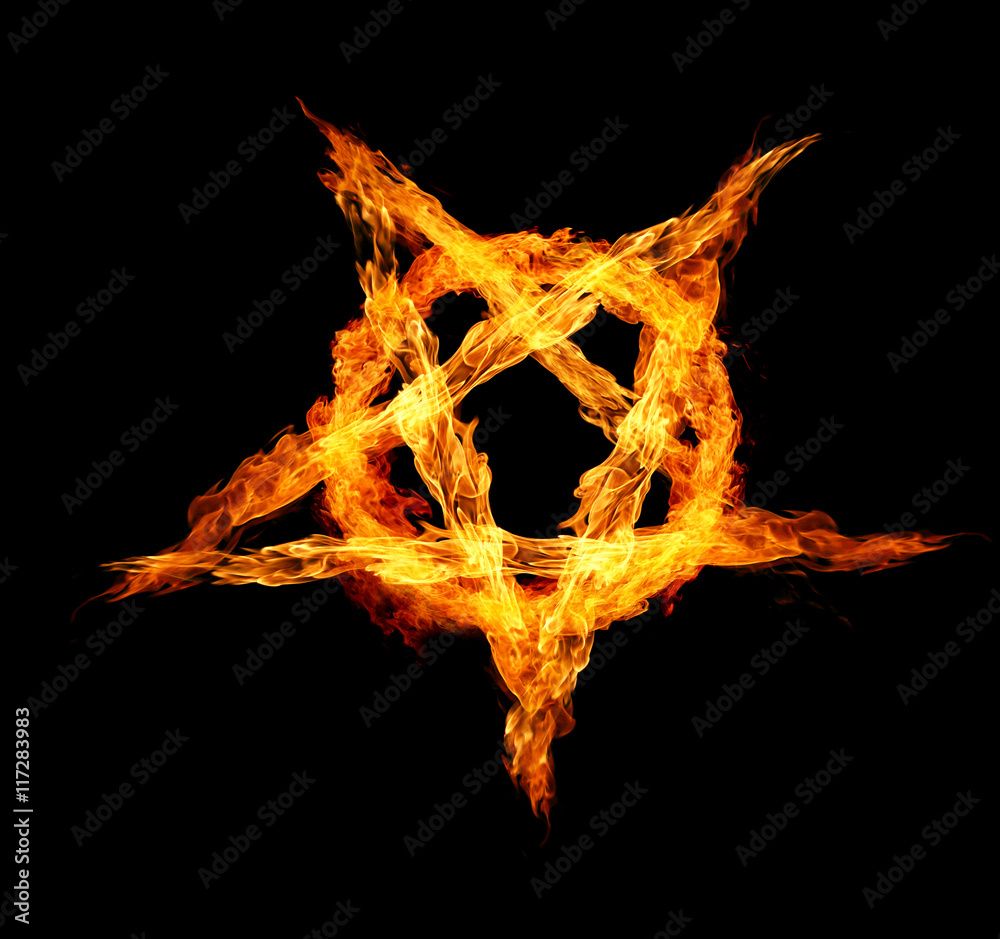 Naklejka premium Fire Pentagram