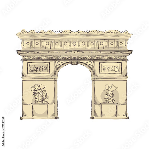 arch of triumph paris france building icon. Isolated and flat illustration. Vector graphic