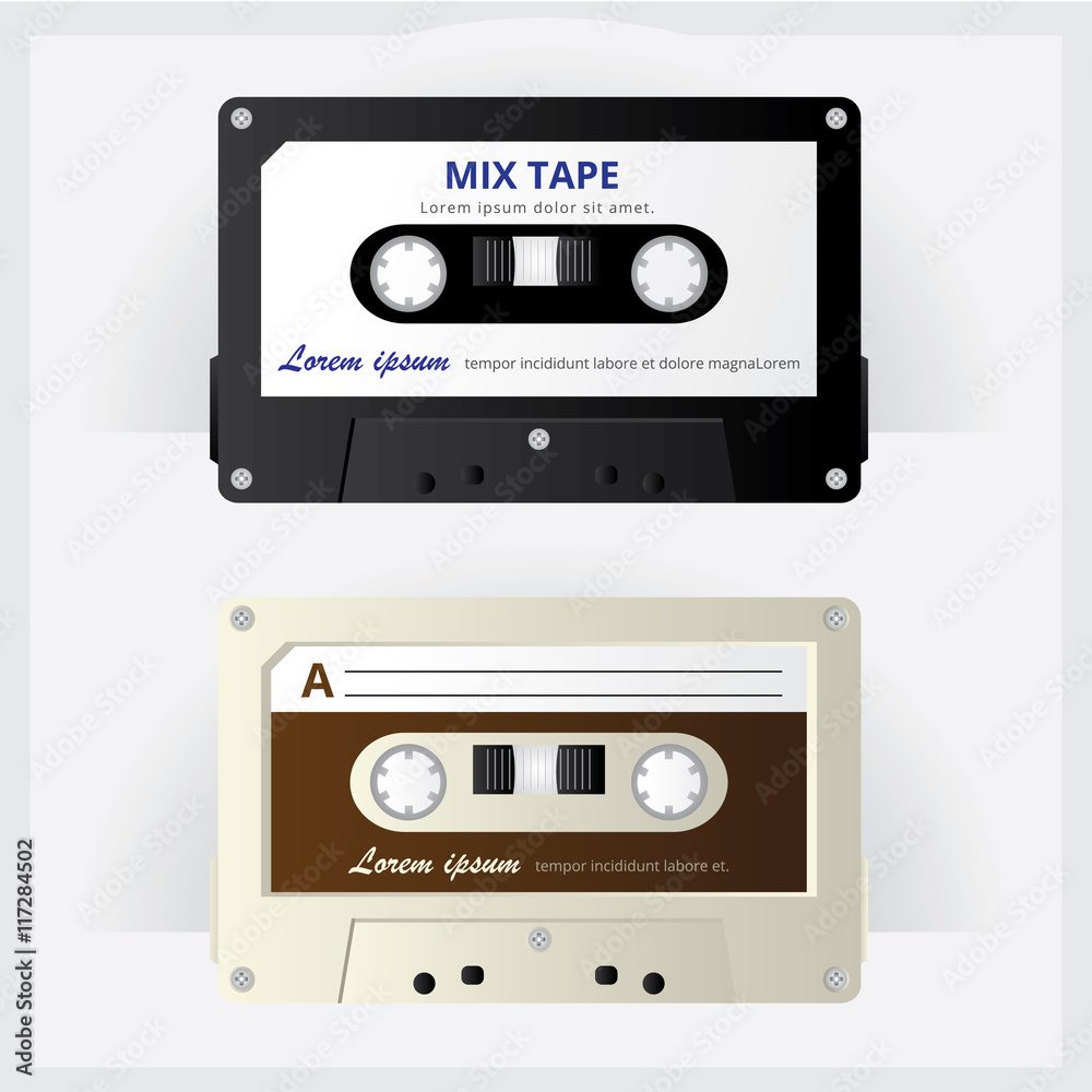 Vintage Cassette Tape Vector Illustration