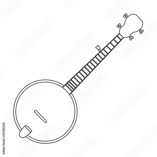 flat design single banjo icon vector illustration