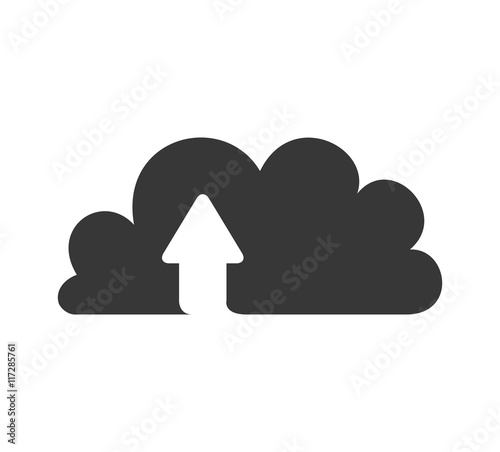 cloud computing arrow storage social media icon. Isolated and flat illustration. Vector graphic