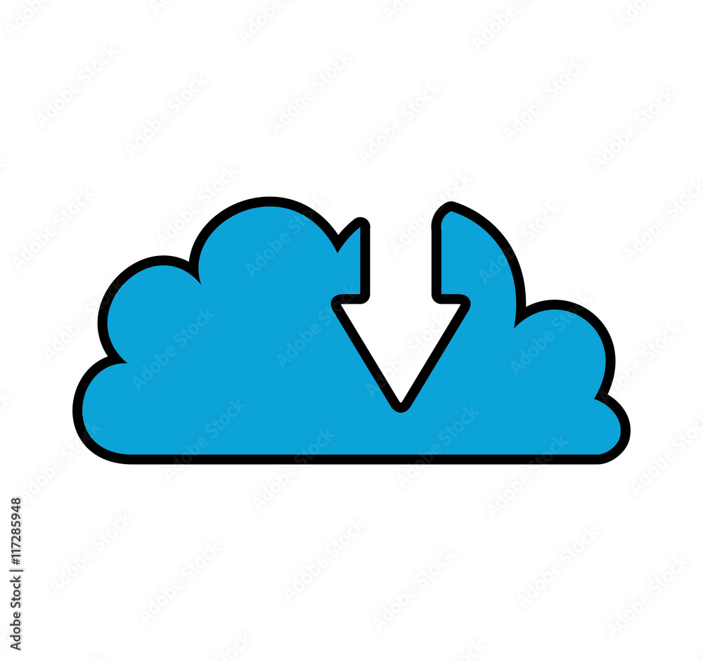 cloud computing arrow storage social media icon. Isolated and flat illustration. Vector graphic cloud computing arrow storage social media icon. Isolated and flat illustration. Vector graphic