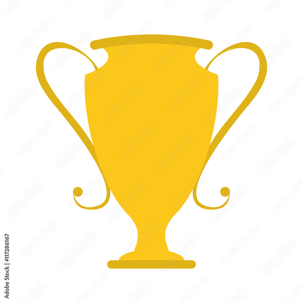 flat design trophy cup icon vector illustration