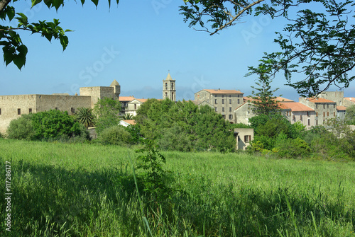 Corse, petit village d'Aleria au printemps
