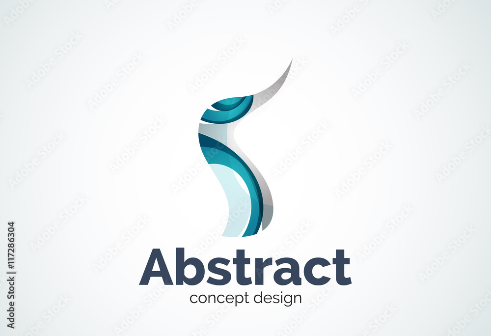 Abstract wave logo template, smooth motion concept Abstract wave logo template, smooth motion concept