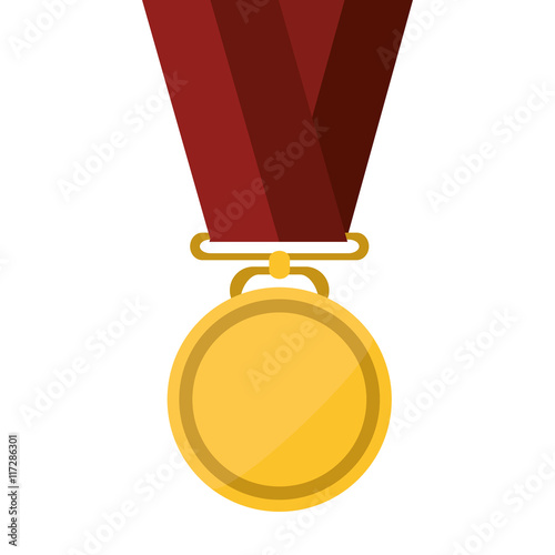 flat design single medal icon vector illustration