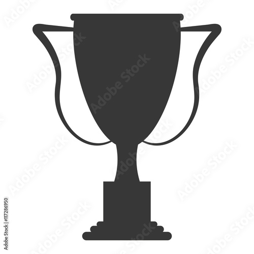 flat design trophy cup icon vector illustration