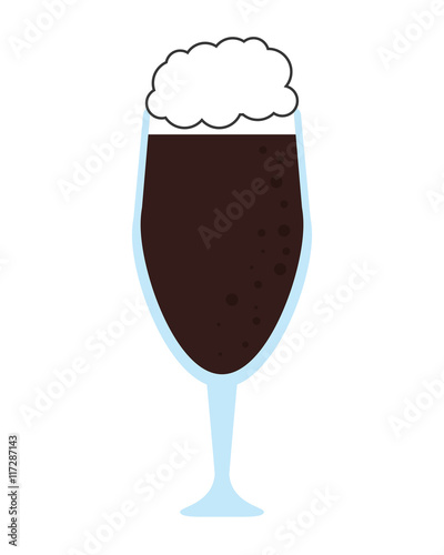 flat design glass of beer icon vector illustration