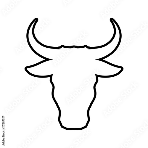 bull horn animal silhouette farm icon. Isolated and flat illustration. Vector graphic