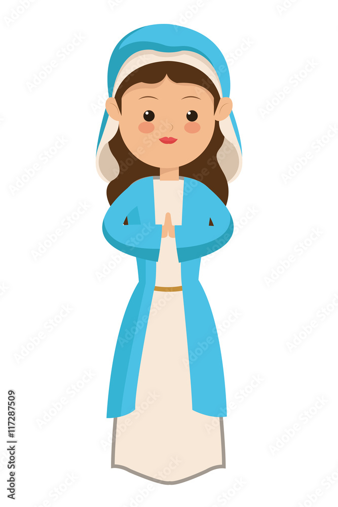 flat design virgin mary icon vector illustration flat design virgin mary icon vector illustration