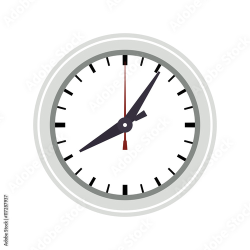clock circle time traditional icon. Isolated and flat illustration. Vector graphic
