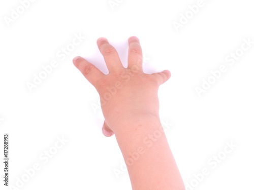children's hands on a white background photo