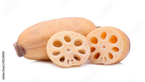 Lotus root isolate on white background