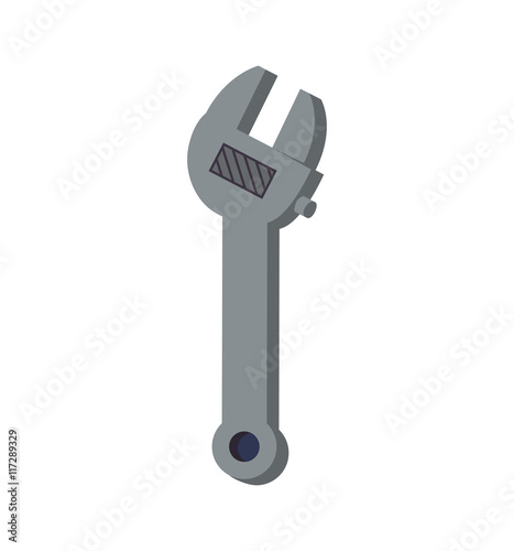 wrench tool repair construction industrial icon. Isolated and flat illustration. Vector graphic
