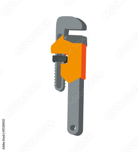 wrench tool repair construction industrial icon. Isolated and flat illustration. Vector graphic