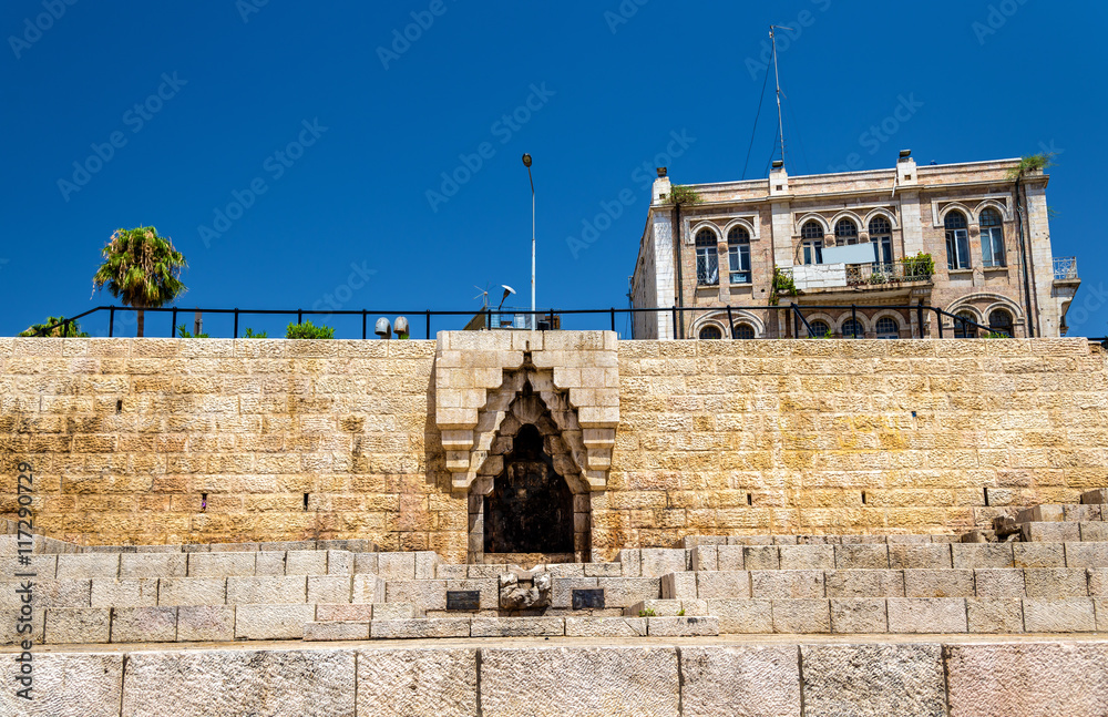 City wall of Jerusalem at Damascus Gate