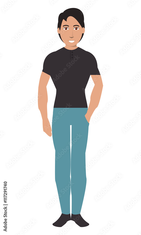 flat design single man with pants and shirt icon vector illustration