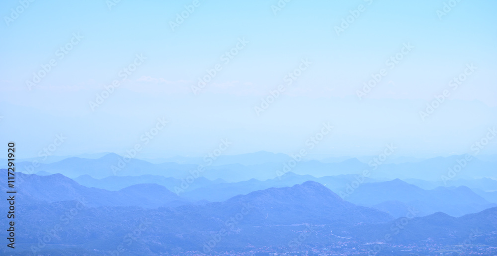 Fototapeta premium Sunset in the Mountains. Dinaric Alps, Lovcen mountains, Montenegro