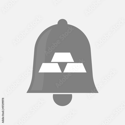 Isolated bell icon with three gold bullions