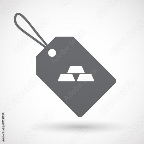 Isolated label with three gold bullions